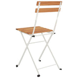 NNEVL Folding Bistro Chairs 8 pcs Solid Wood Acacia and Steel
