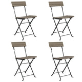 NNEVL Folding Bistro Chairs 4 pcs Grey Poly Rattan and Steel