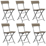NNEVL Folding Bistro Chairs 6 pcs Grey Poly Rattan and Steel