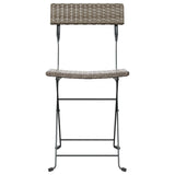 NNEVL Folding Bistro Chairs 6 pcs Grey Poly Rattan and Steel