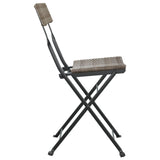 NNEVL Folding Bistro Chairs 6 pcs Grey Poly Rattan and Steel