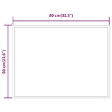 NNEVL LED Bathroom Mirror 60x80 cm