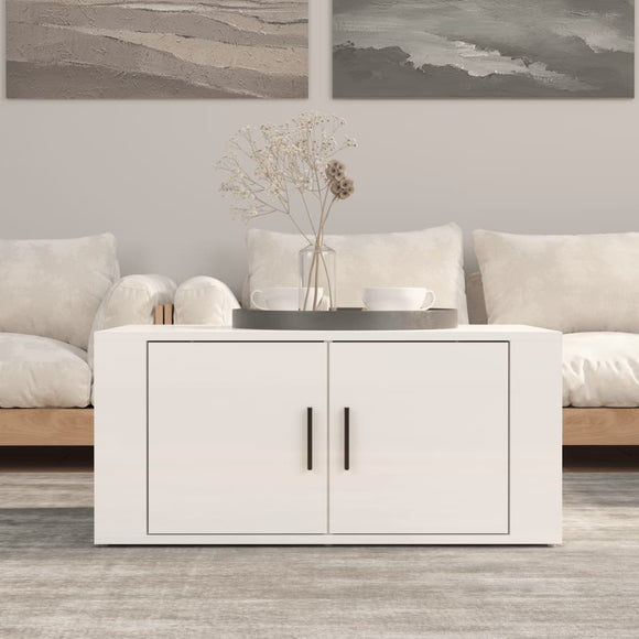 NNEVL Coffee Table High Gloss White 80x50x36 cm Engineered Wood