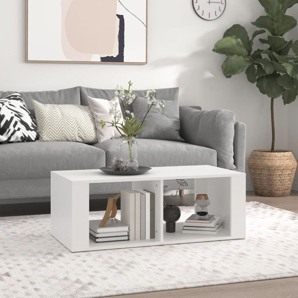 NNEVL Coffee Table White 100x50x36 cm Engineered Wood