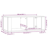 NNEVL Coffee Table Black 100x50x36 cm Engineered Wood