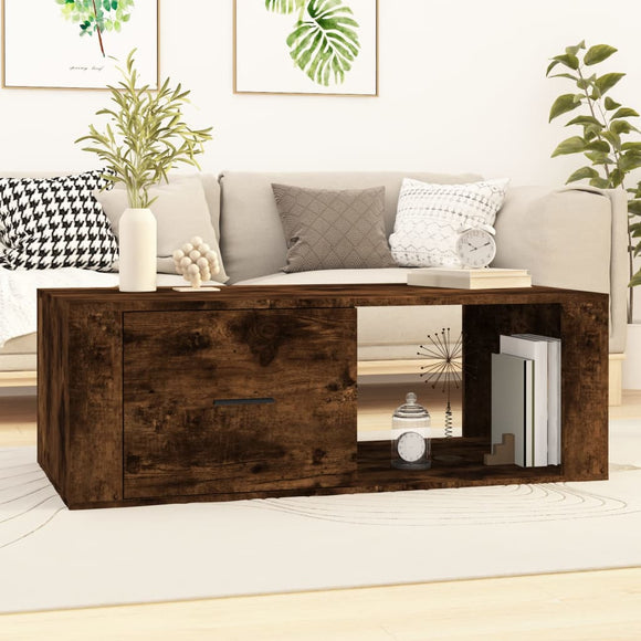 NNEVL Coffee Table Smoked Oak 100x50.5x35 cm Engineered Wood
