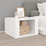 NNEVL Bedside Table High Gloss White 57x55x36 cm Engineered Wood