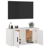 NNEVL Wall Mounted TV Cabinet High Gloss White 80x34.5x40 cm