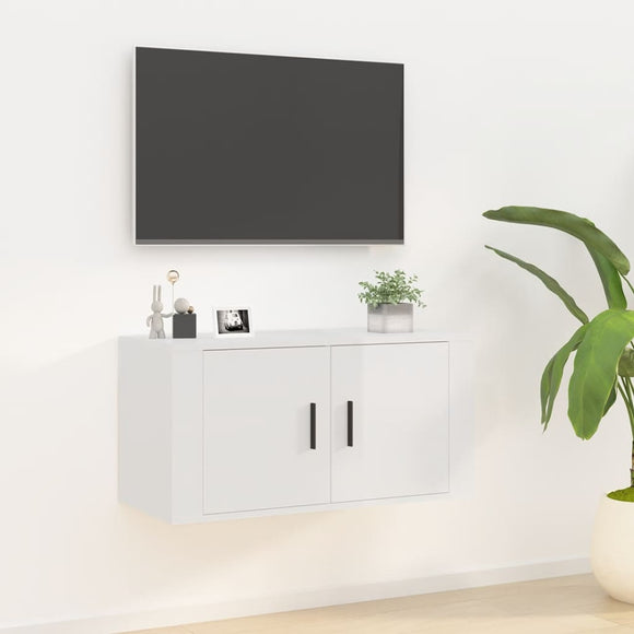 NNEVL Wall Mounted TV Cabinet High Gloss White 80x34.5x40 cm