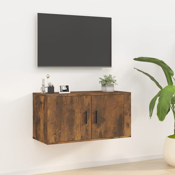 NNEVL Wall Mounted TV Cabinet Smoked Oak 80x34.5x40 cm