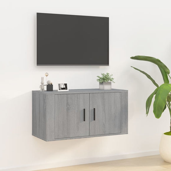 NNEVL Wall Mounted TV Cabinet Grey Sonoma 80x34.5x40 cm