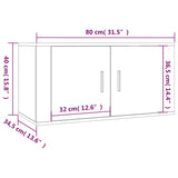 NNEVL Wall Mounted TV Cabinet Brown Oak 80x34.5x40 cm