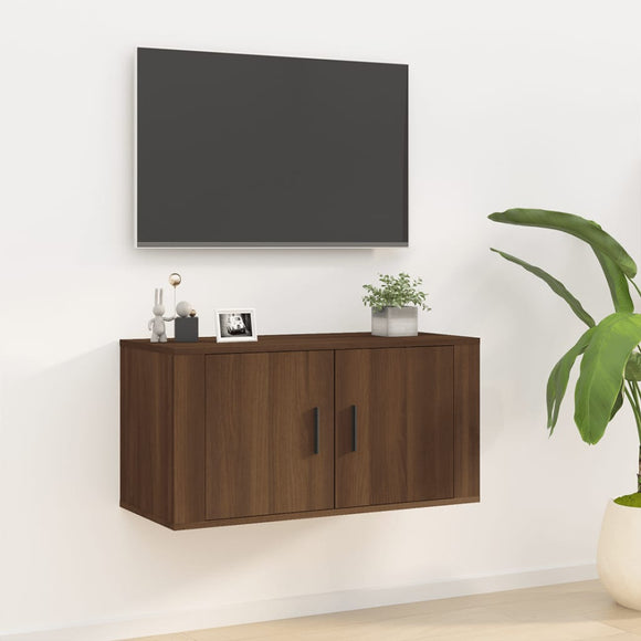 NNEVL Wall Mounted TV Cabinet Brown Oak 80x34.5x40 cm