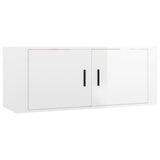 NNEVL Wall Mounted TV Cabinet High Gloss White 100x34.5x40 cm