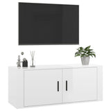 NNEVL Wall Mounted TV Cabinet High Gloss White 100x34.5x40 cm