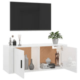 NNEVL Wall Mounted TV Cabinet High Gloss White 100x34.5x40 cm