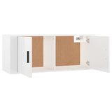 NNEVL Wall Mounted TV Cabinet High Gloss White 100x34.5x40 cm
