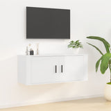 NNEVL Wall Mounted TV Cabinet High Gloss White 100x34.5x40 cm