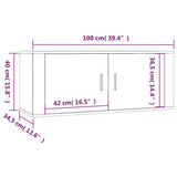 NNEVL Wall Mounted TV Cabinet Concrete Grey 100x34.5x40 cm