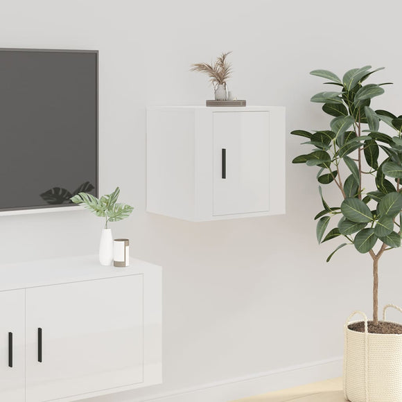 NNEVL Wall Mounted TV Cabinet High Gloss White 40x34.5x40 cm