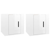 NNEVL Wall Mounted TV Cabinets 2 pcs High Gloss White 40x34.5x40 cm