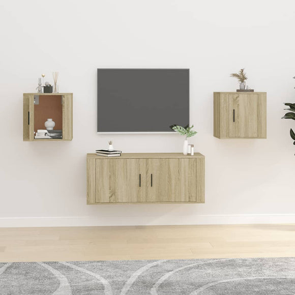 NNEVL Wall Mounted TV Cabinets 2 pcs Sonoma Oak 40x34.5x40 cm