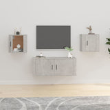 NNEVL Wall Mounted TV Cabinets 2 pcs Concrete Grey 40x34.5x40 cm