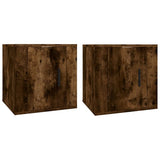 NNEVL Wall Mounted TV Cabinets 2 pcs Smoked Oak 40x34.5x40 cm