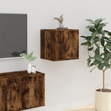 NNEVL Wall Mounted TV Cabinets 2 pcs Smoked Oak 40x34.5x40 cm