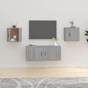 NNEVL Wall Mounted TV Cabinets 2 pcs Grey Sonoma 40x34.5x40 cm