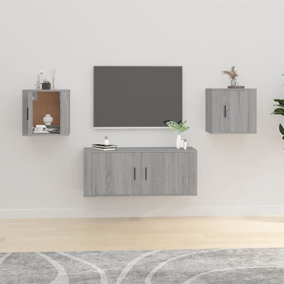 NNEVL Wall Mounted TV Cabinets 2 pcs Grey Sonoma 40x34.5x40 cm