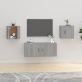 NNEVL Wall Mounted TV Cabinets 2 pcs Grey Sonoma 40x34.5x40 cm