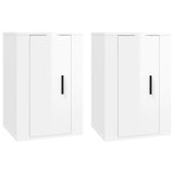 NNEVL Wall Mounted TV Cabinets 2 pcs High Gloss White 40x34.5x60 cm