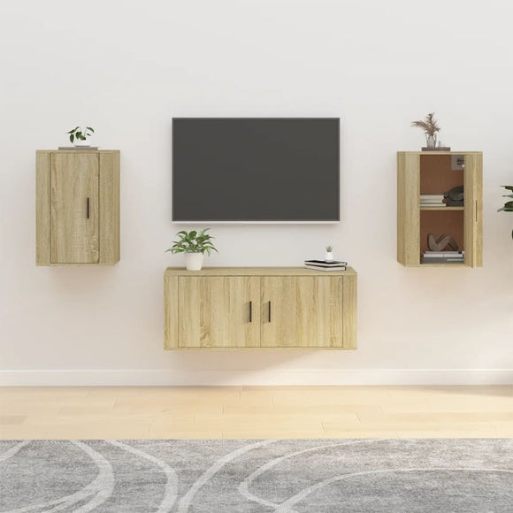 NNEVL Wall Mounted TV Cabinets 2 pcs Sonoma Oak 40x34.5x60 cm