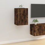 NNEVL Wall Mounted TV Cabinets 2 pcs Smoked Oak 40x34.5x60 cm