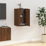 NNEVL Wall Mounted TV Cabinet Brown Oak 40x34.5x60 cm