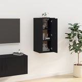 NNEVL Wall Mounted TV Cabinet Black 40x34.5x80 cm