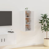 NNEVL Wall Mounted TV Cabinet High Gloss White 40x34.5x80 cm
