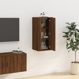 NNEVL Wall Mounted TV Cabinet Brown Oak 40x34.5x80 cm