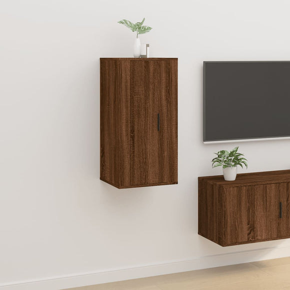 NNEVL Wall Mounted TV Cabinet Brown Oak 40x34.5x80 cm