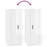 NNEVL Wall Mounted TV Cabinet High Gloss White 40x34.5x100 cm