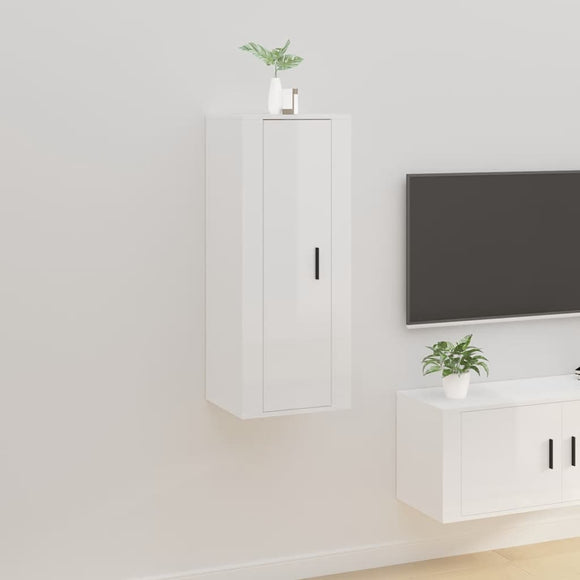 NNEVL Wall Mounted TV Cabinet High Gloss White 40x34.5x100 cm