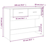 NNEVL Console Table Concrete Grey 100x39x75 cm Engineered Wood