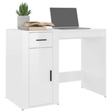 NNEVL Desk High Gloss White 100x49x75 cm Engineered Wood