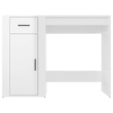 NNEVL Desk High Gloss White 100x49x75 cm Engineered Wood