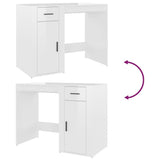 NNEVL Desk High Gloss White 100x49x75 cm Engineered Wood