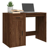 NNEVL Desk Brown Oak 100x49x75 cm Engineered Wood