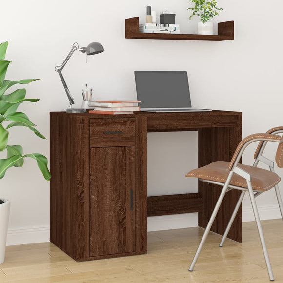 NNEVL Desk Brown Oak 100x49x75 cm Engineered Wood