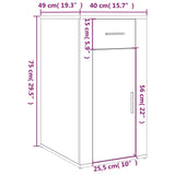 NNEVL Desk Cabinet Black 40x49x75 cm Engineered Wood