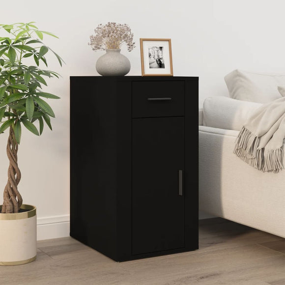 NNEVL Desk Cabinet Black 40x49x75 cm Engineered Wood